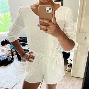 NWT. Open back jumpsuit. Dot detail.